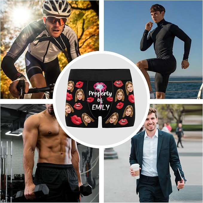 M YESCUSTOM Custom Faces Funny Short Briefs Gift - Image 6