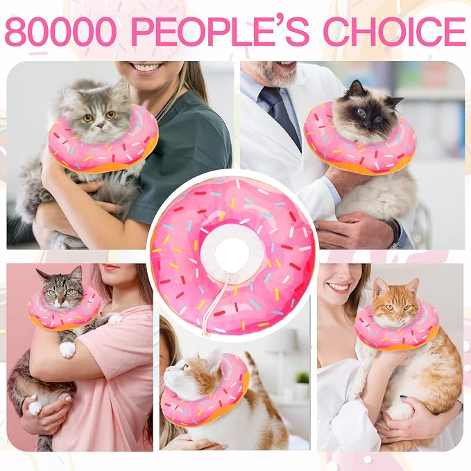 Cat Cone Collar Soft, Cute Cat Donut Collar After Surgery, Adjustable Kitten - Image 6