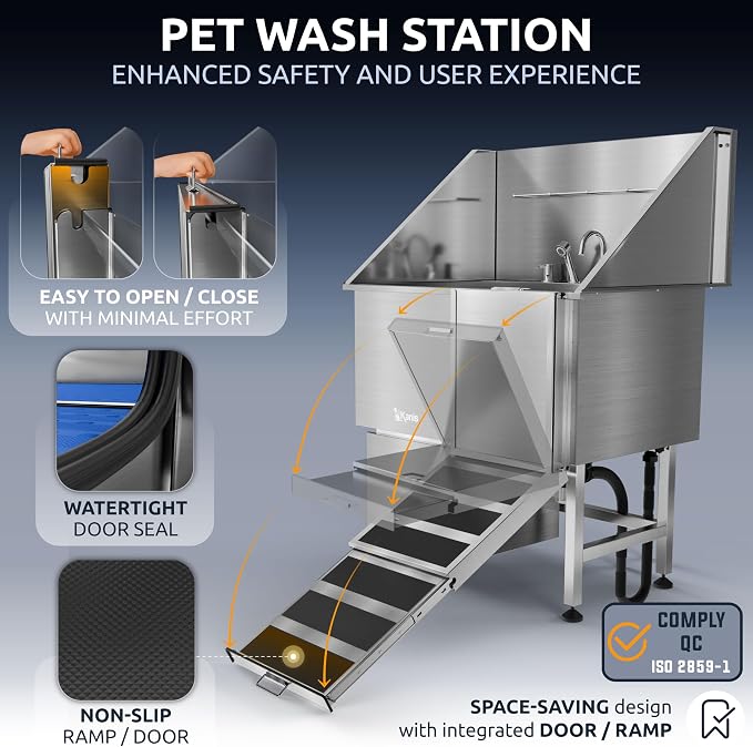 KANIS Professional Dog Washing Station 304 Stainless Steel Pet Wash Sink - Image 4
