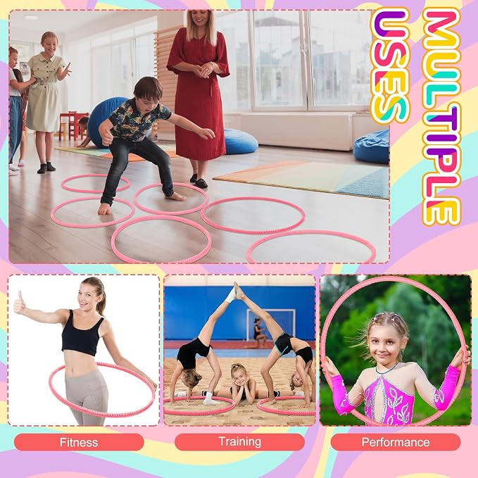 Shappy 6 Pcs Exercise Hoop Detachable Adjustable Plastic Toy Playground Toys - Image 4