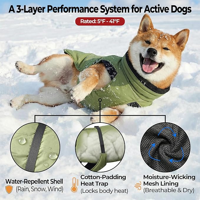 Dog Winter Coat, Warm Puffer Jacket - Image 2