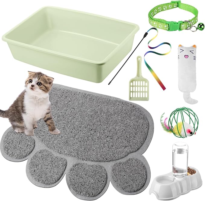 7 Pcs Small Cat Kitten Starter Kit Cat Litter Box by Tioncy