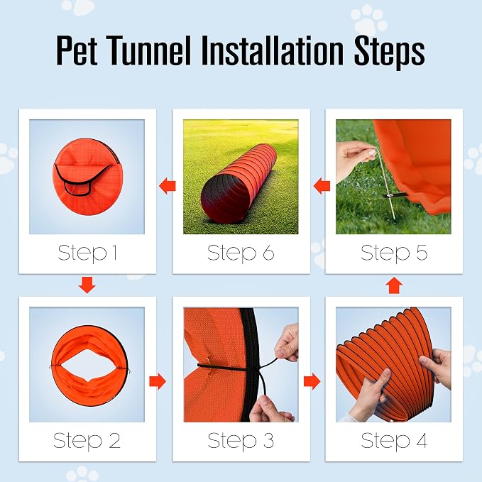 Houseables Dog Agility Tunnel, Dog Tunnel, Agility Equipment, Puppy Obstacle - Image 6