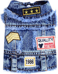 Cool Dog Jean Jacket Small Puppy Outfits Frenchie Clothes Denim Coats by DOGGYZSTYLE