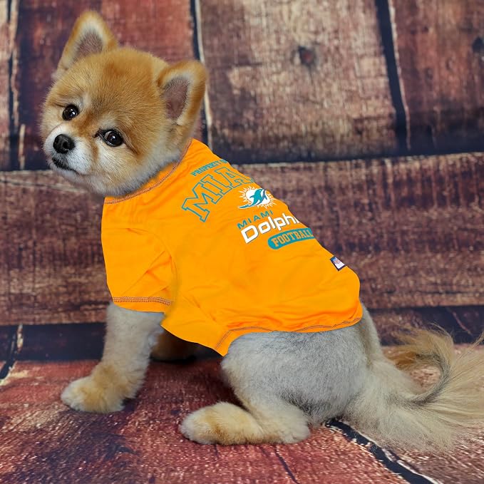 NFL Miami Dolphins Dog T-Shirt for Pets, Size Medium. Officially Licensed Pet - Image 2