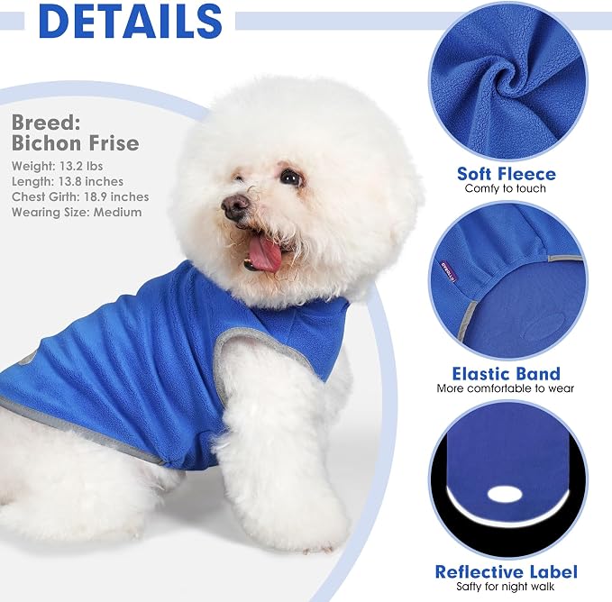 cyeollo 2 Pack Fleece Dog Sweater Pullover Dog Sweatshirt Reflective - Image 9