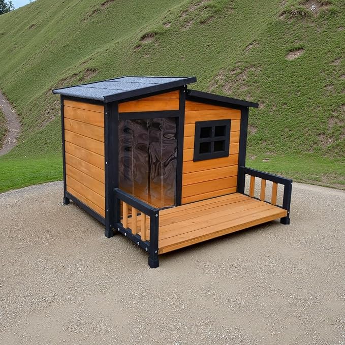 Large Dog House Outdoor Indoor for Small Medium Large Dog, Wood Insulated Dog - Image 8