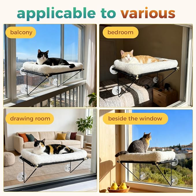 Cat Window Perch, Cordless Cat Hammock Window Seat - Image 5