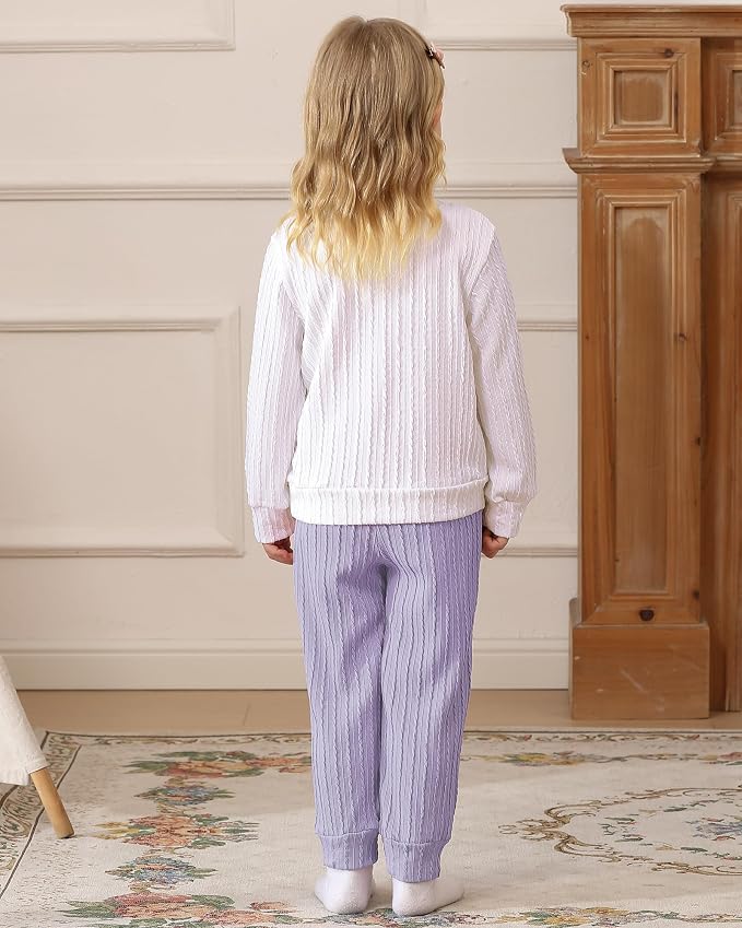 Jecson Toddler Girl Fall Clothes: Soft Outfits Set Embroidered Knit Top & - Image 7