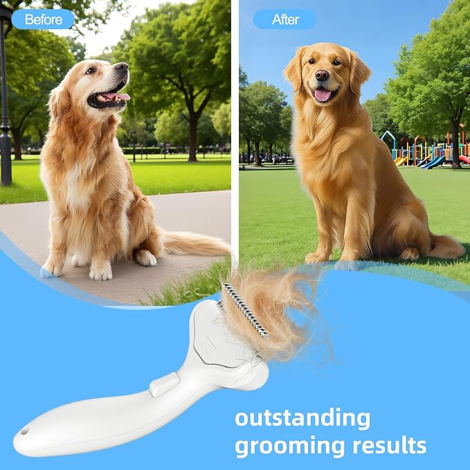 Undercoat Rake for Dogs & Cats, Deshedding Brush for Long haired Pets, Dog - Image 6