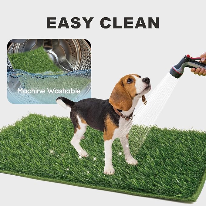 Dog Grass Pad with Tray Foldable Dog Litter Box High Walls, Odor Free - Image 7