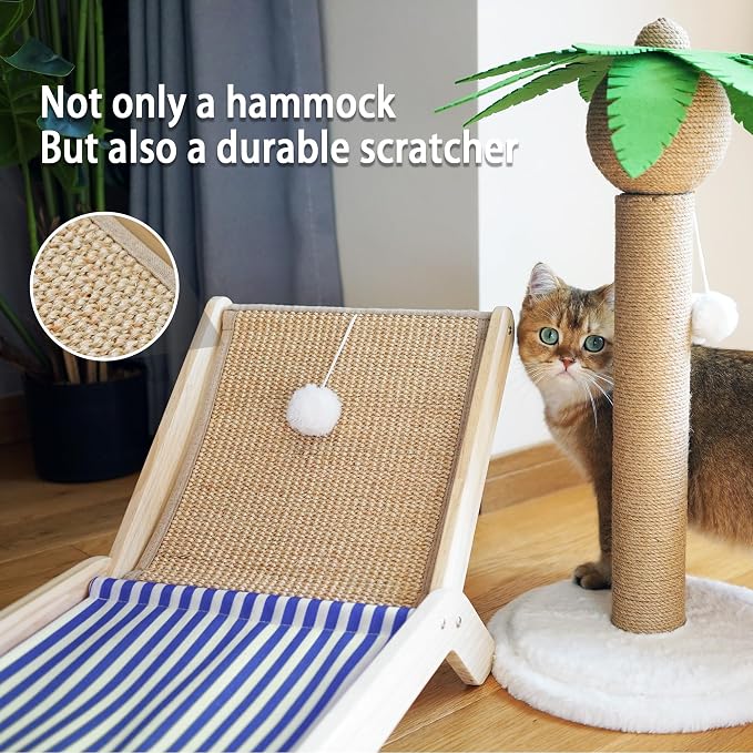 PETKARAY Beach Chair Cat Hammock, Elevated Cat Beds - Image 3