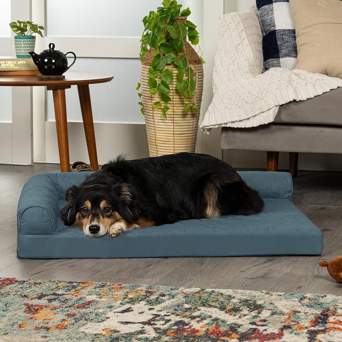 Furhaven Cooling Gel Dog Bed for Large/Medium Dogs w/ Removable Bolsters & - Image 3