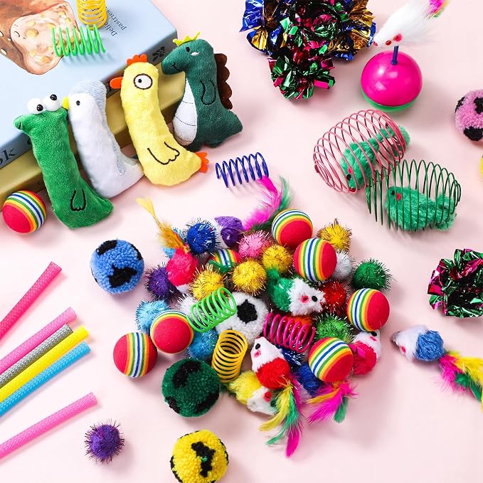 Shappy 150 Pcs Cat Toys for Indoor Cats Bulk, Kitten Toys Pack, Variety - Image 4