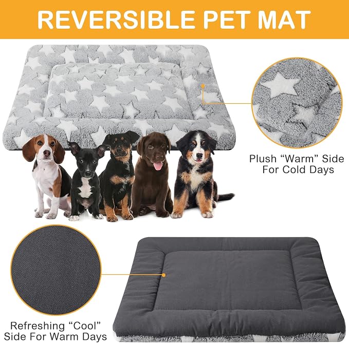 VitalCozy 4 Pcs Dog Crate Pads, Ultra Soft Warm Washable Anti-Slip Kennel Bed - Image 3