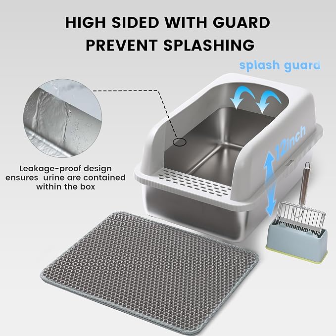 Stainless Steel XL Cat Litter Box - Image 6
