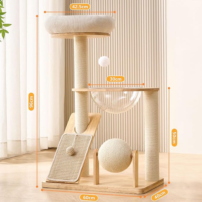 HITTITE Solid Wood Cat Tree Tower - Image 8
