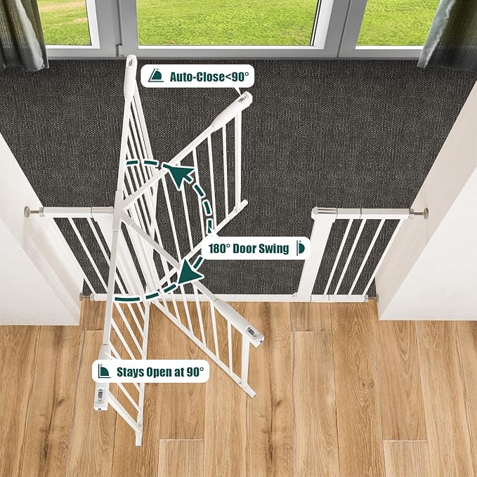 keny 36" Extra Tall Baby Gate for Doorways, Fits Openings 29.7" to 46" Wide - Image 5