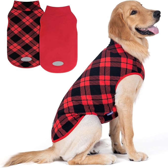 cyeollo 2 Pack Large Dog Sweater, Fleece Vest Pullover Sweatshirt Reflective by CYEOLLO