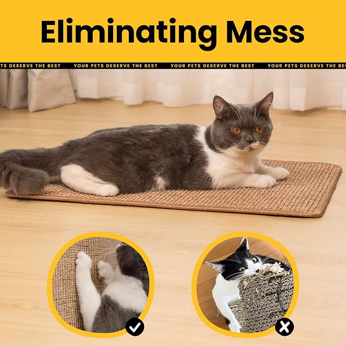Extra Large Cat Scratcher Mat, Natural Sisal Cat Scratching Pad - Image 7