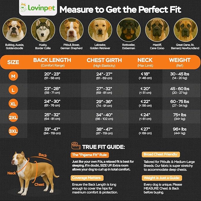 LovinPet Dog Pajamas Large Sized Dog, Anti Licking, Recovery Suit, Lightweight - Image 2
