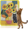 3-in-1 Sisal Cat Scratcher Mat 15x12 Inch – Art Cat Wall Scratcher by Soubeoii