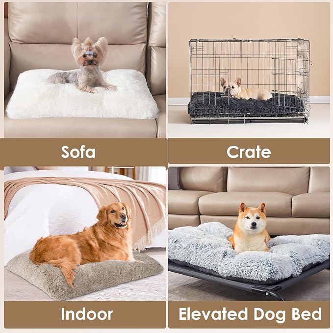 EHEYCIGA Fluffy Dog Crate Bed for Extra Large Dogs, Plush Faux Fur Crate Pad - Image 6