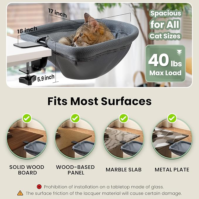 Cat Desk Bed - One-Click Folding, Sunken Design & Space-Saving Semi-Circular - Image 6