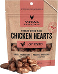 Vital Essentials Freeze Dried Raw Chicken Hearts Cat Treats | Single Ingredient by VitalEssentials