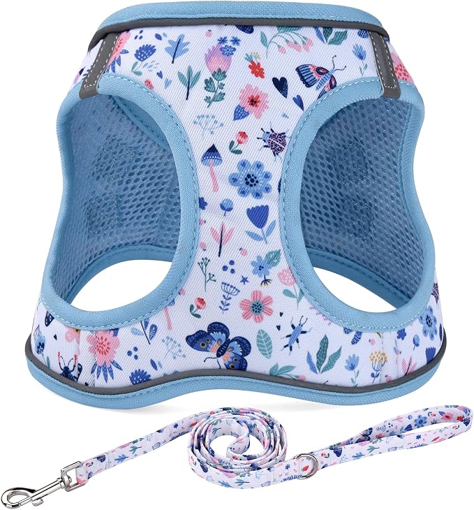 Step in Dog Harness and Leash Set, Reflective Adjustable No Pull Dog Harness by Mihqy