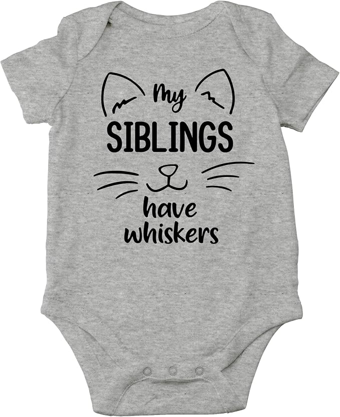 AW Fashions My Siblings Have Whiskers Baby Bodysuit Funny Cute Infant Outfit by AWFashions