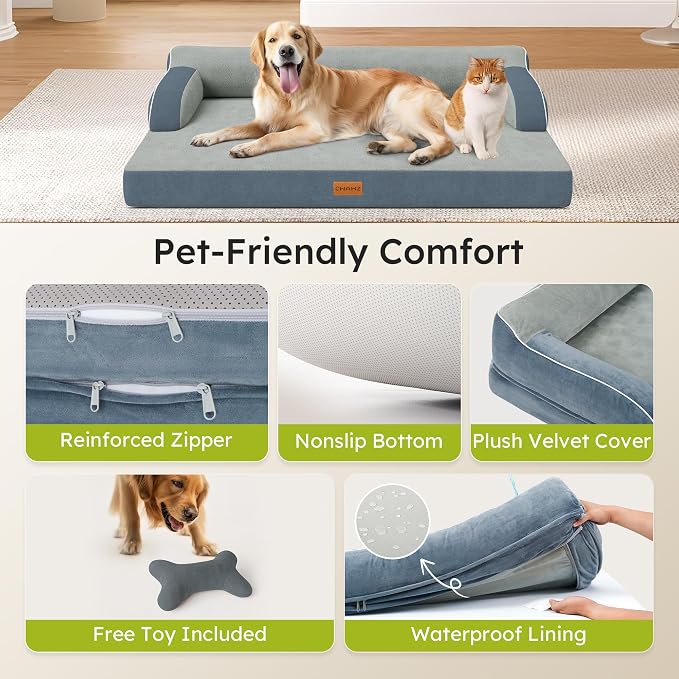 Large Orthopedic Dog Bed, Pet Bed Large Size Dog, Dual-Sided Cooling Beds - Image 5