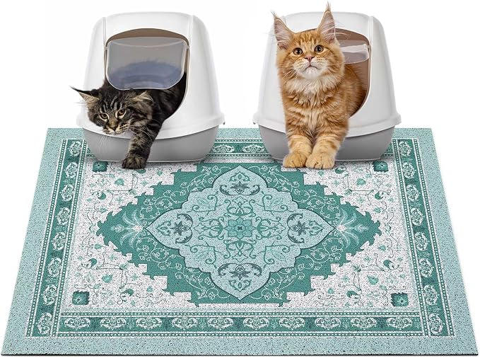 Glittme Cat Litter Mat with Non-Slip Bottom Litter Box Mat 33"X22" Litter by Glittme