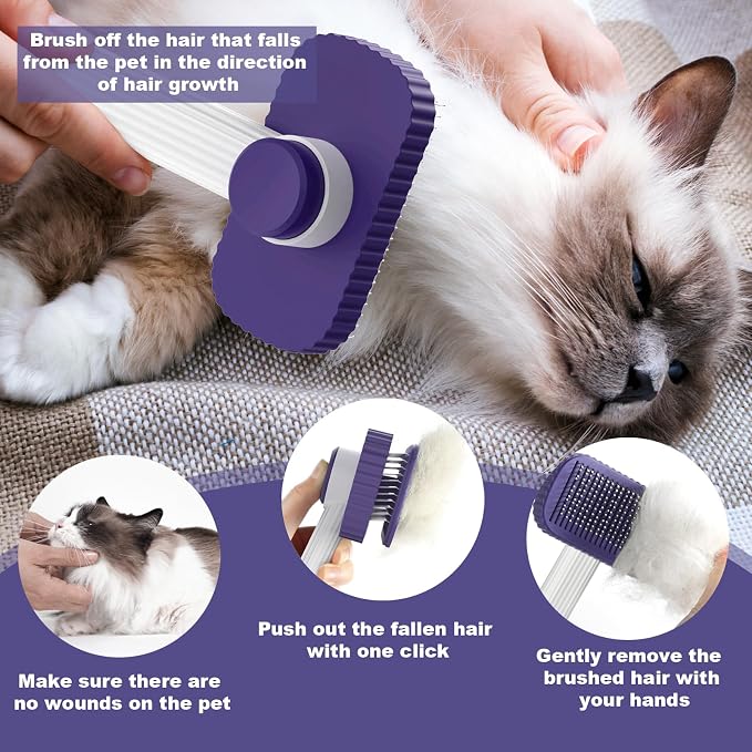 Cat brush, Cat Brush for Long or Short Haired Cats, Remove Loose Fur and Mats - Image 5