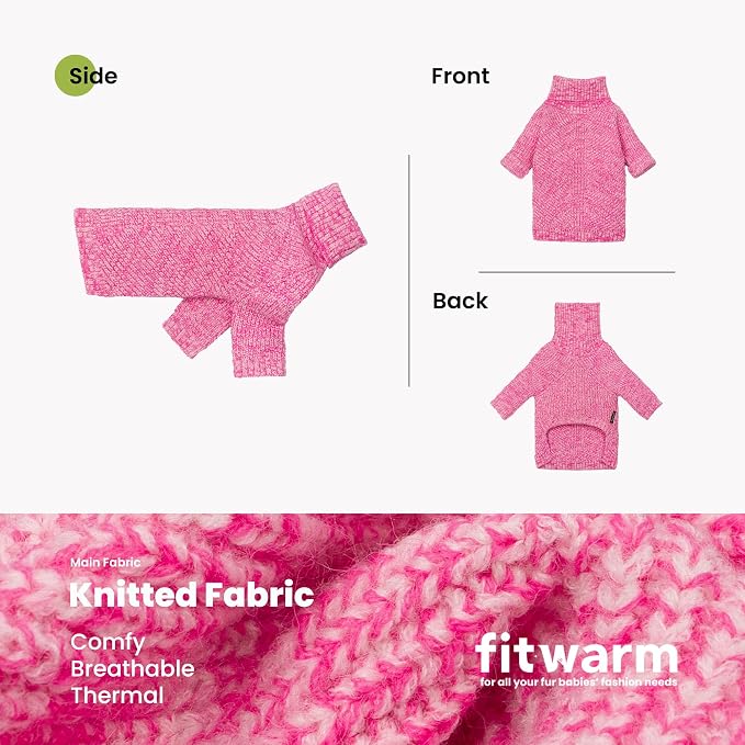 Fitwarm Knitted Turtleneck Dog Sweater, Cozy Dog Winter Clothes - Image 5