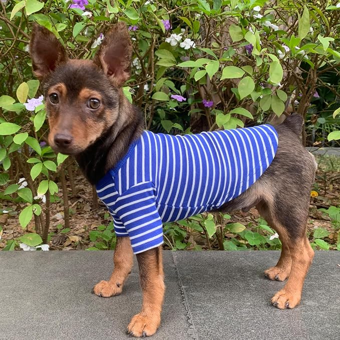 YQYS Pet T-Shirts Thick Striped Cotton Tee Shirt - Image 4
