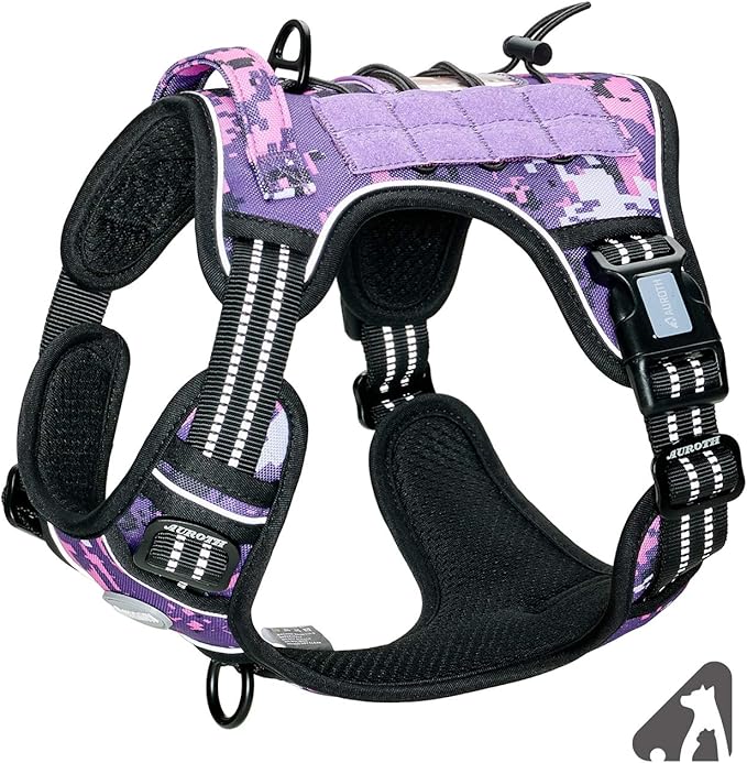 AUROTH Tactical Dog Harness for Small Medium Large Dogs No Pull Adjustable Pet by AurothPets