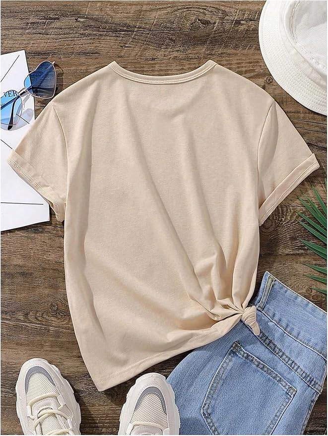 SweatyRocks Girl's Cute Cat Graphic T Shirt Short Sleeve Crew Neck Casual Tee - Image 3