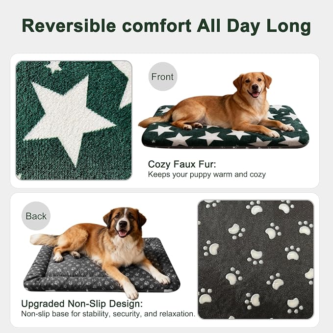 Washable Dog Bed Plush Orthopedic Outdoor Crate Mat - Image 3