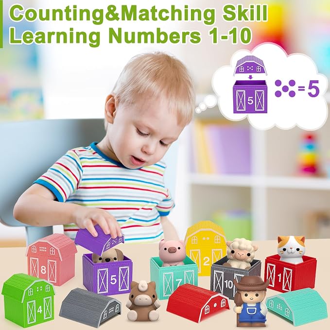 Learning Toys for 1, 3 Year Old Toddlers, Matching & Sorting Fine Motor Games - Image 6