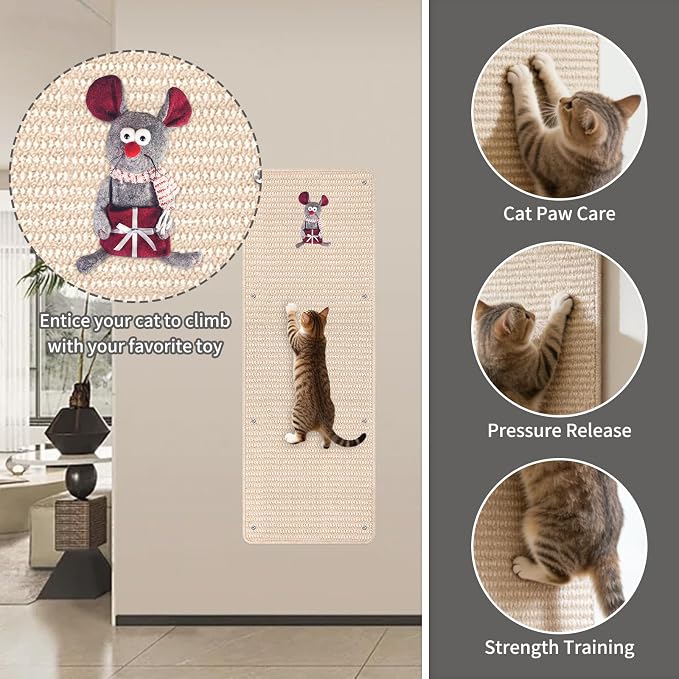 FHTONGE 39.4x15.8 Thickened Cat Wall Climbing Carpet - Image 6