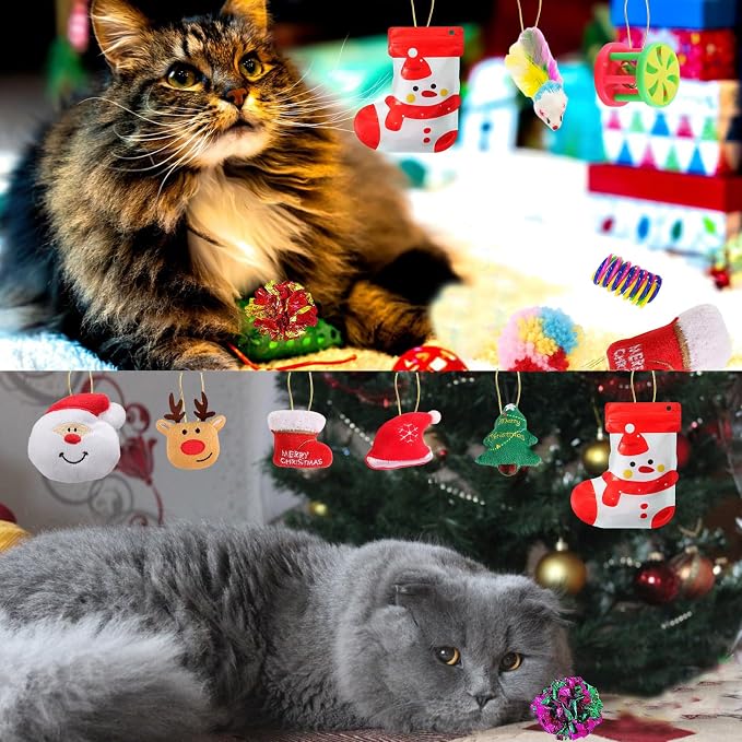 Christmas Cat Toys 19pcs, Christmas Stocking Assorted Toys Cat Gifts - Image 4