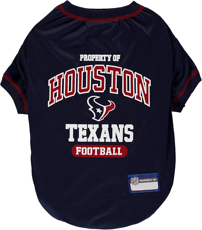 NFL Houston Texans Dog T-Shirt for Pets, Size Small. Officially Licensed Pet by PETSFIRST
