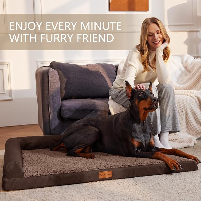 Patas Lague Orthopedic Dog Bed Large Sized Dog 36''X24'', Waterproof L Bolster - Image 3