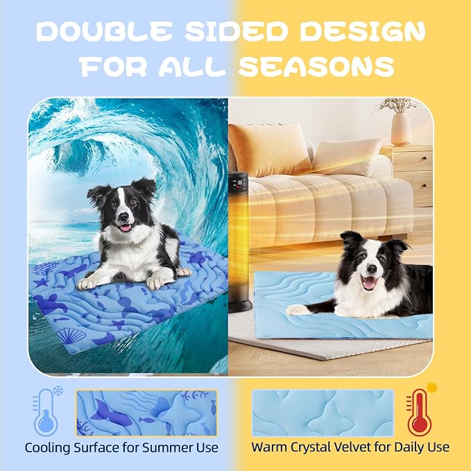 PAWCHIE Summer Dog Cooling Mat, Reversible Self-Cooling Mat - Image 5