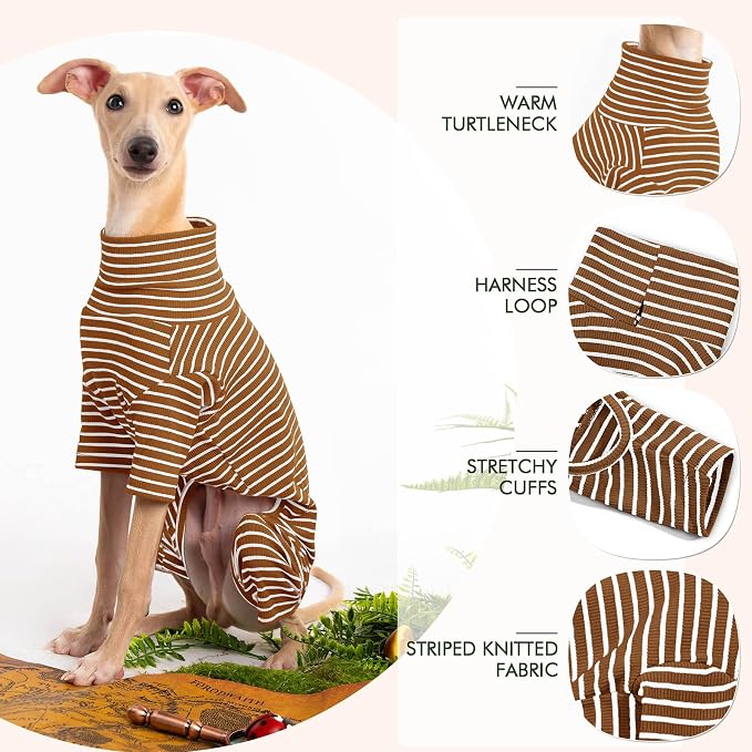 Dog Sweaters for Small Dogs Girls Boys, Striped Pet Sweaters for Fall Winter - Image 6