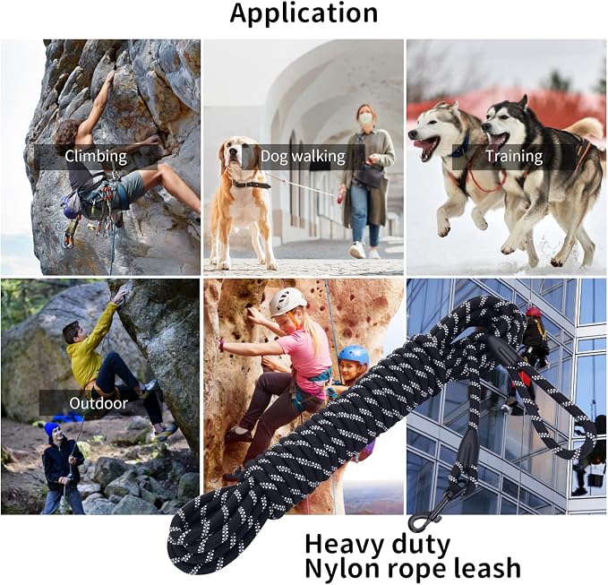 Long Dog Leash for Training 20Ft-Reflective Nylon Rope - Image 2
