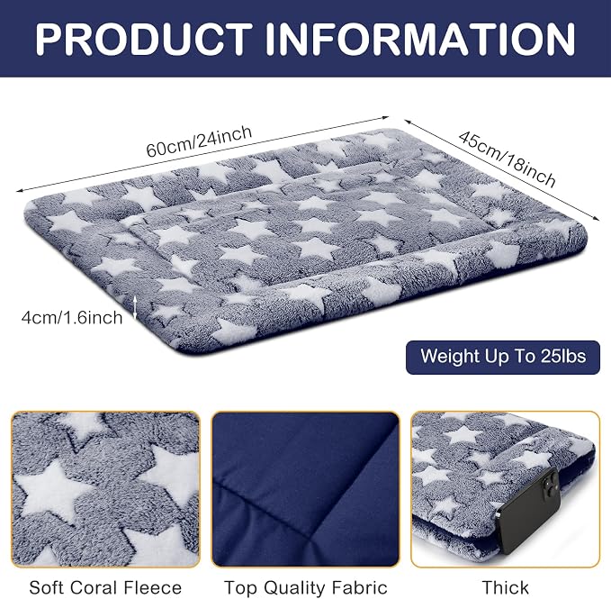 VitalCozy 4 Pcs Dog Crate Pads, Ultra Soft Warm Washable Anti-Slip Kennel Bed - Image 2