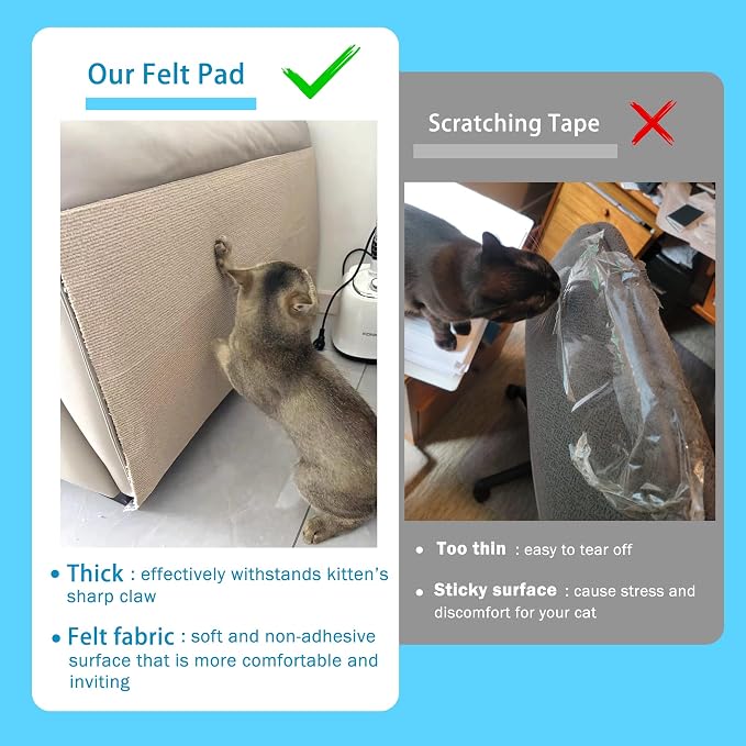 Self Adhesive Cat Scratch Mat to Protect Furniture, 16 x 78 in, Couch Protector - Image 4