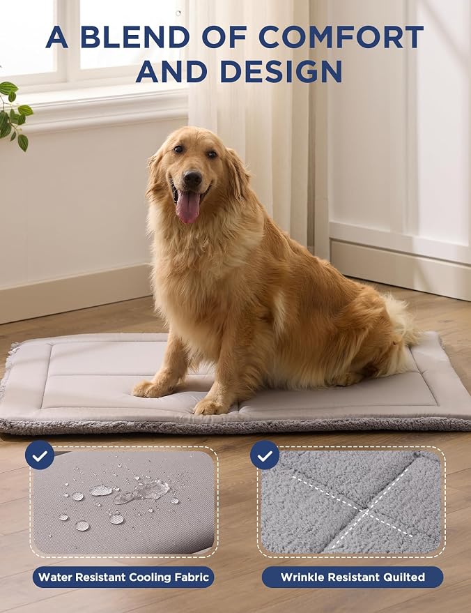 Joydeco Low Profile Dog Crate Mat Reversible Bed Pad, Washable Dog Pad Mat - Image 3